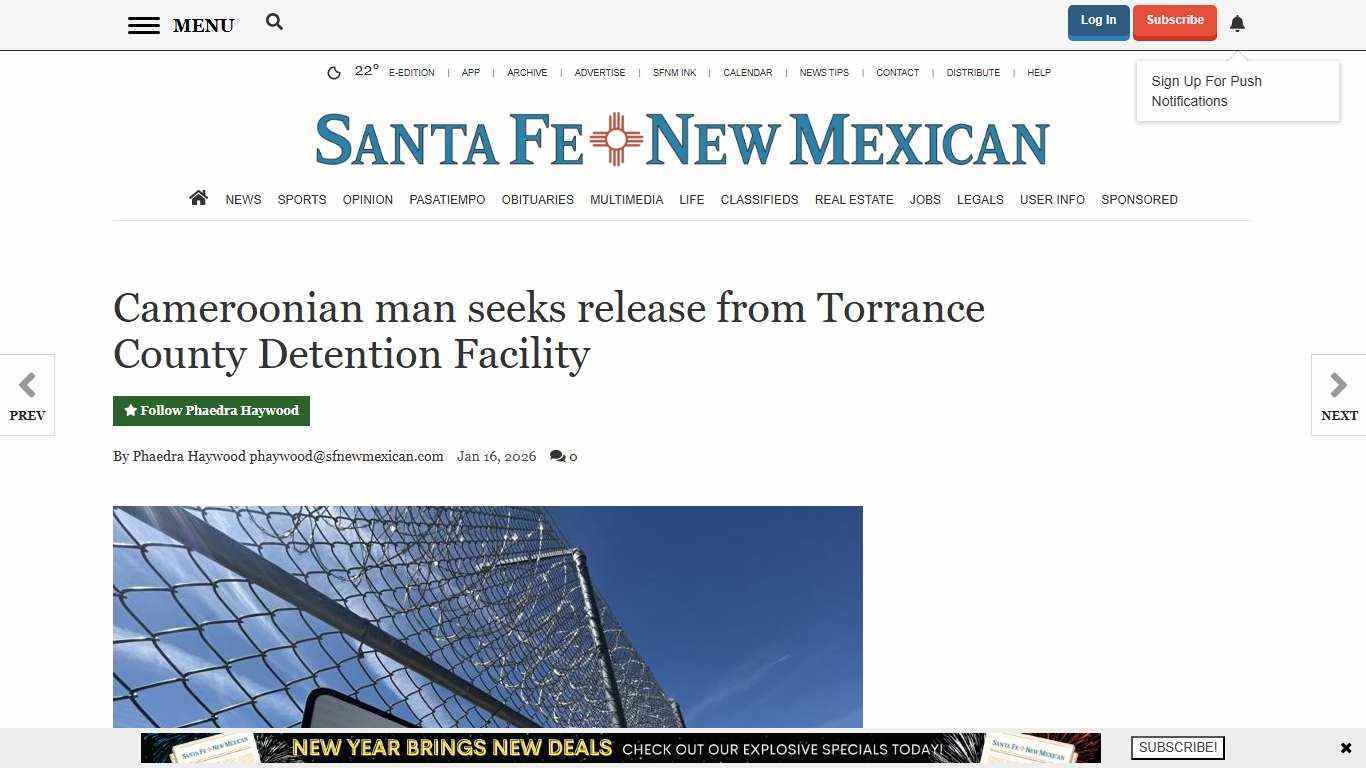 Cameroonian man seeks release from Torrance County Detention Facility | Local News | santafenewmexican.com