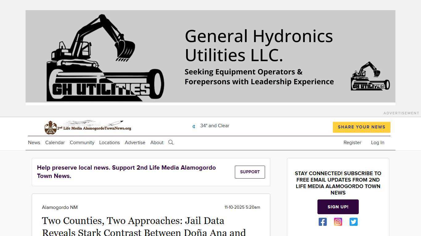 Two Counties, Two Approaches: Jail Data Reveals Stark Contrast Between Doña Ana and Otero | 2nd Life Media Alamogordo Town News