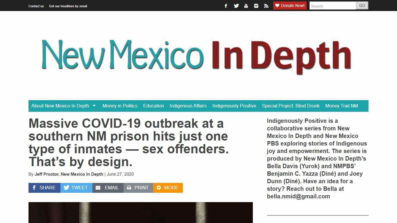 Massive COVID-19 outbreak at a southern NM prison hits just one type of inmates — sex offenders. That’s by design. - New Mexico In Depth
